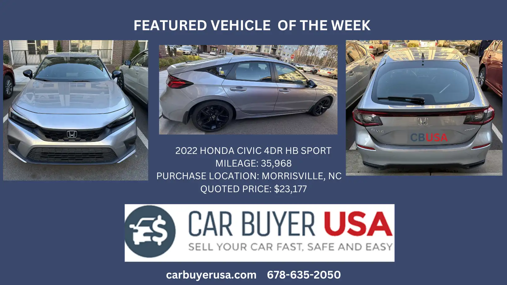 Car Buyer USA - 2022 HONDA CIVIC 4DR HB SPORT - $23,177