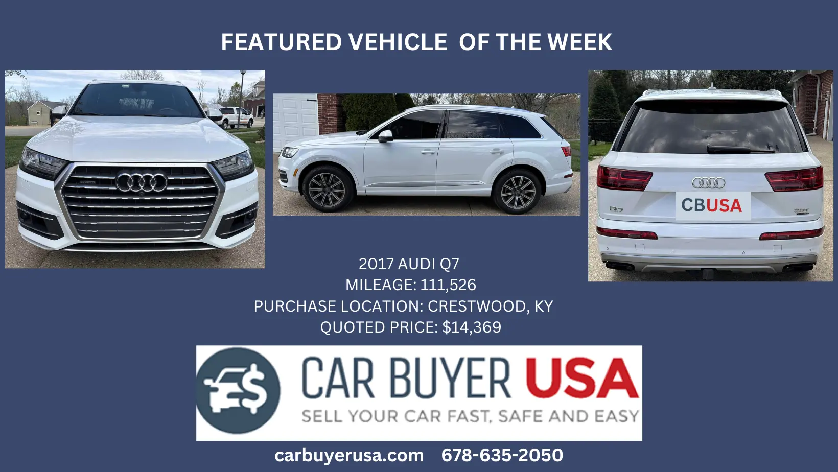 Car Buyer USA - 2017 Audi Q7 V6, Crestwood, KY - $14,369