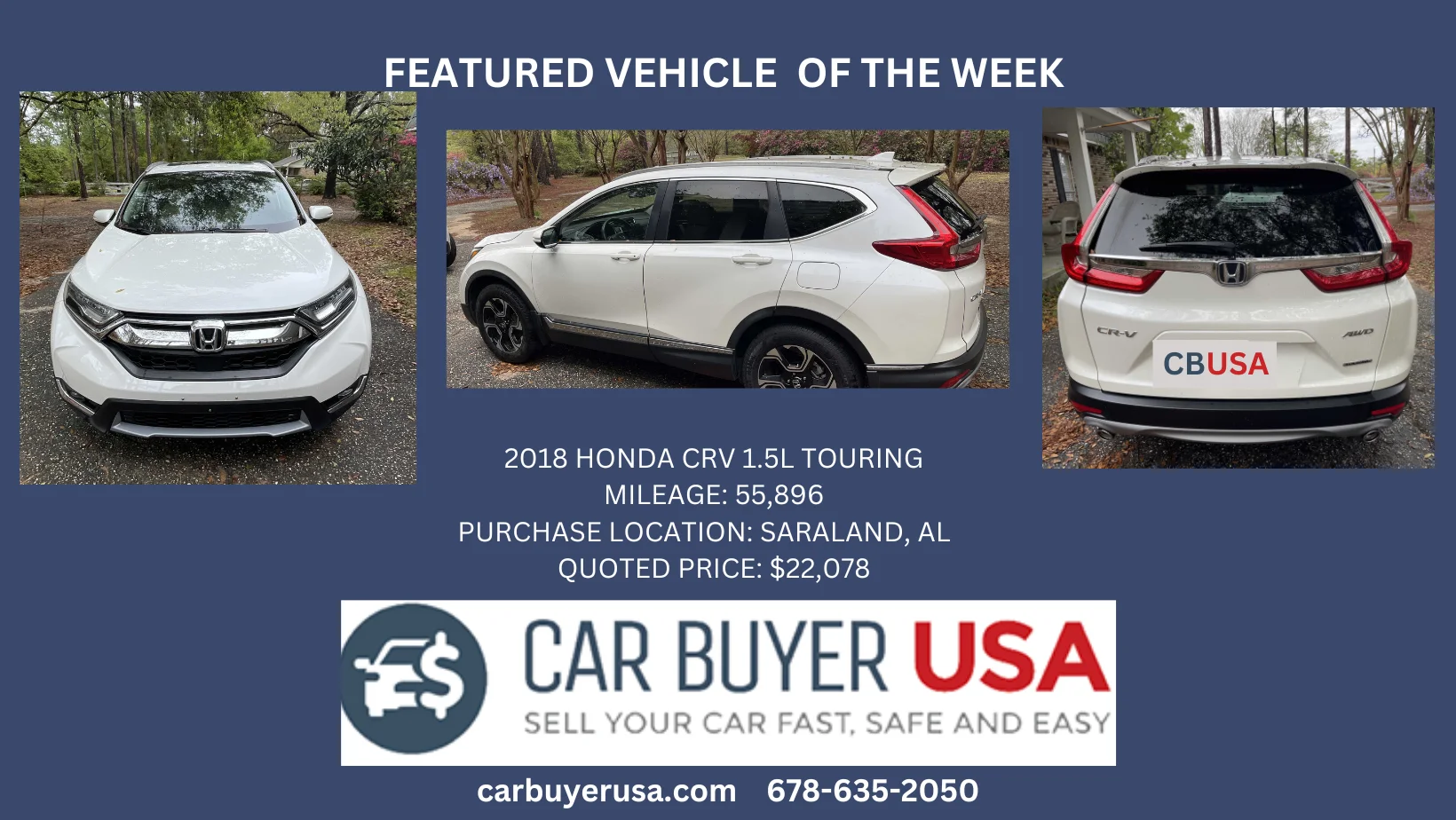 Car Buyer USA - 2018 HONDA CRV 1.5L TOURING - $22,078