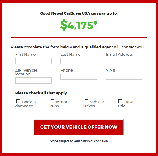 Car Buyer USA - Instant Offer Form