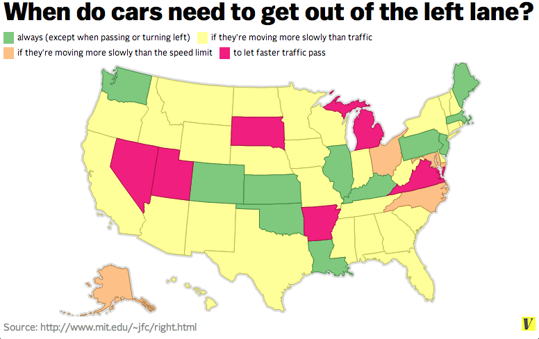 Car Buyer USA - Left Lane States Map